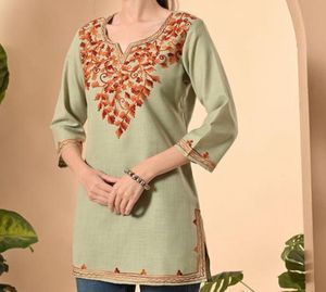 Embroidered Green Kurta