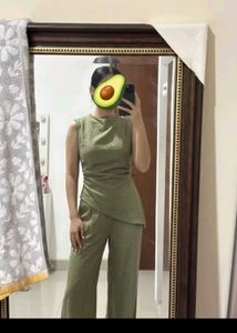 ❗ SAVANA 🩷 Chic Olive Green Wide Leg Jumpsuit
