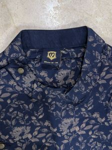 Designer Navy Blue Printed Kurta