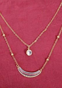 Layered Gold Necklace with Charm