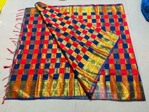 Vibrant Checkered Silk Saree
