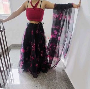 beautiful skirt with top & dupatta