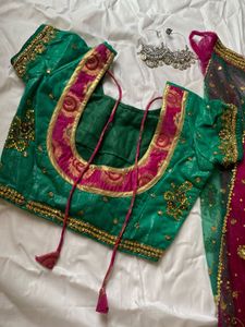Vintage Lehenga drape saree Set