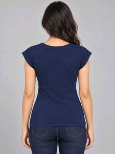 Navy Blue Floral  T-Shirt