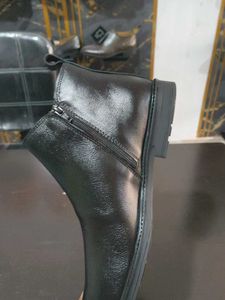 Men's Black Pure Leather Chelsea Boots.TPR Sole