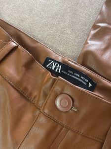 Zara Leather straight Leg Pants