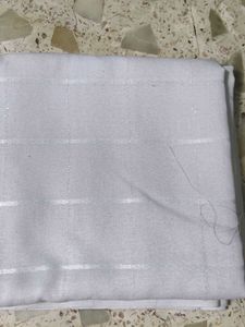 Elegant White Striped Saree