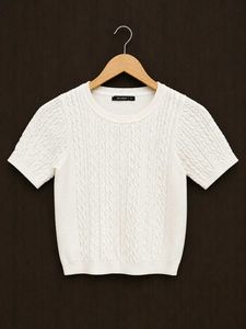 Off-white Knitted Top | Casual Wear | Size S