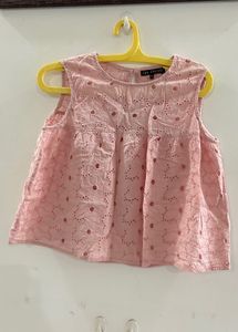 baby pink cut out top