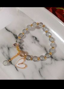 Charming Yellow Beaded Heart Bracelet