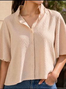 Stylish Textured Cream Top