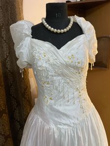 Elegant White beaded Bridal Gown