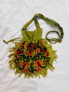Bohemian Embroidered Floral Drawstring Pouch