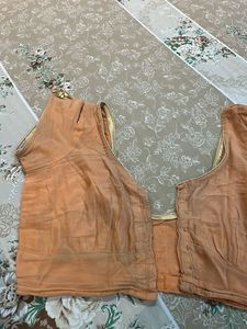 Designer Peach Blouse with Gota Patti