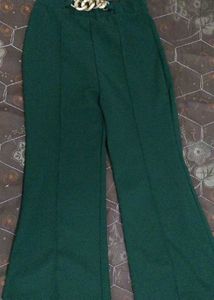 Green Flared pant
