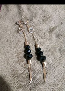 Black Gold Drop Earrings