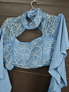 Designer Embellished Blue Blouse