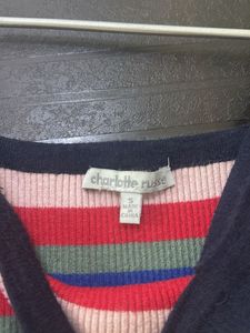 Vibrant Striped Knit Crop Top