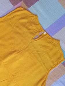 Yellow Sleeveless Striped Top