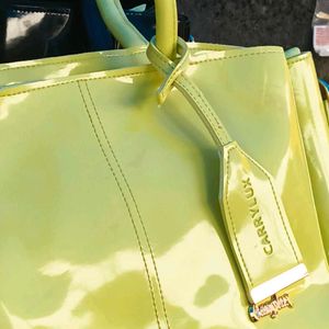Vibrant Lime Green Patent Handbag