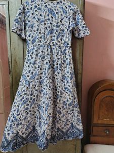 Blue Floral Wrap Dress