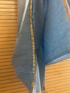 Shaded Blue Full Dupatta With Badhla Work