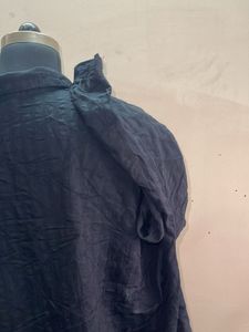 Textured Black Button-Up Shirt