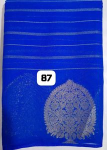Blue georgette saree