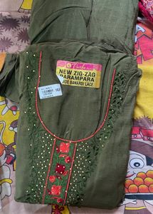 New Zig-Zag Kurta Set with Banarsi Lace