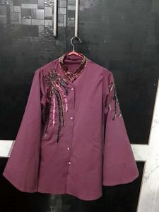 Burgundy Embellished Co-ord Set