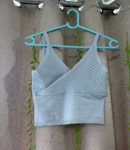 Cute Light Blue Cropped Tank Top