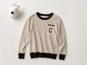 Chic Knit Sweater with "C" Accent