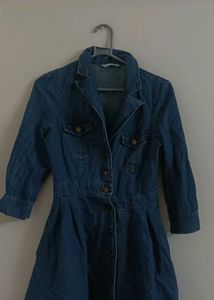 Blue Denim Button-Up Dress