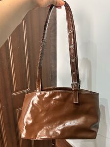 Brown Suede Hobo Bag