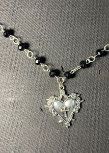 Gothic Heart Beaded Necklace
