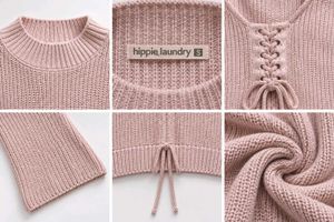 BLUSH PINK LACE-UP CROPPED KNIT SWEATER