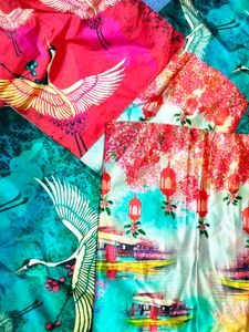 Vibrant Crane Print Cushion Covers (6)
