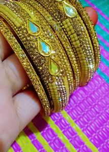 Golden Bridal Kangan - Set of 2