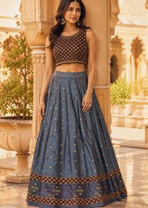 Navratri wine color Lehenga Choli Set
