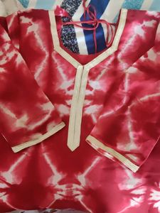 Tie-dye Maroon Xlsize Golden Lace