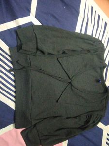 Stylish Black Tie-Front Top