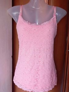 Pink Lace Maternity Cami
