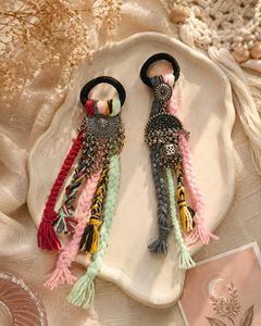 Handmade Boho Tassel Hair Ties 2 pieces