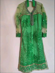 Emerald Green Embroidered Kurta Set