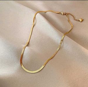 Gold Flat Snake Chain Necklace