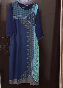 Stylish Navy Blue Printed Kurta