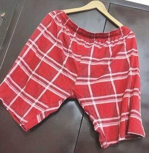Red Check Printed Shorts For Boy &amp; Men 36 Waist