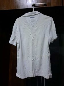 Men's White Polo T-Shirt with 'R' Logo
