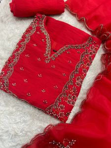 Stunning Red Embellished Lehenga Choli