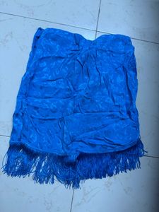 Blue Fringed Skirt